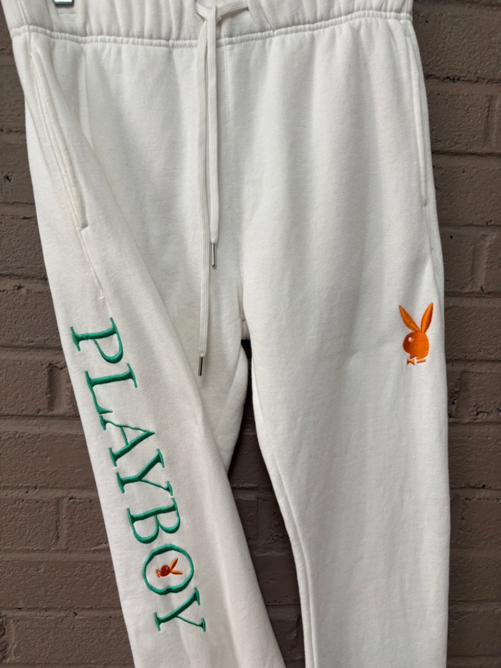 PLAYBOY by PacSun white  sweatpants- joggers S